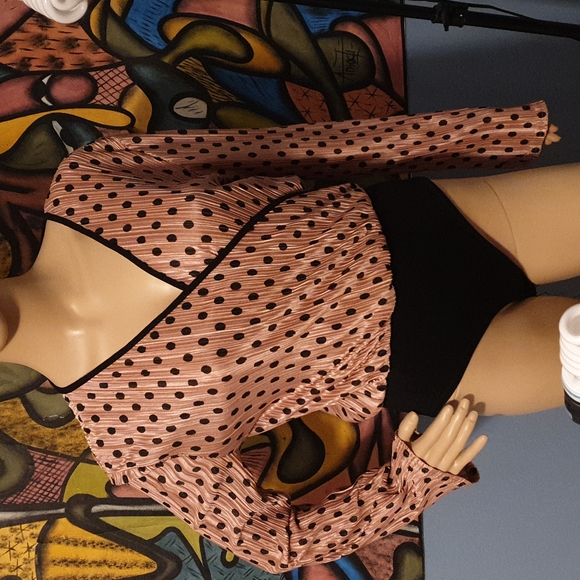 Nasty Gal hot polka dot bodysuit V neck soft 2 - Picture 13 of 15